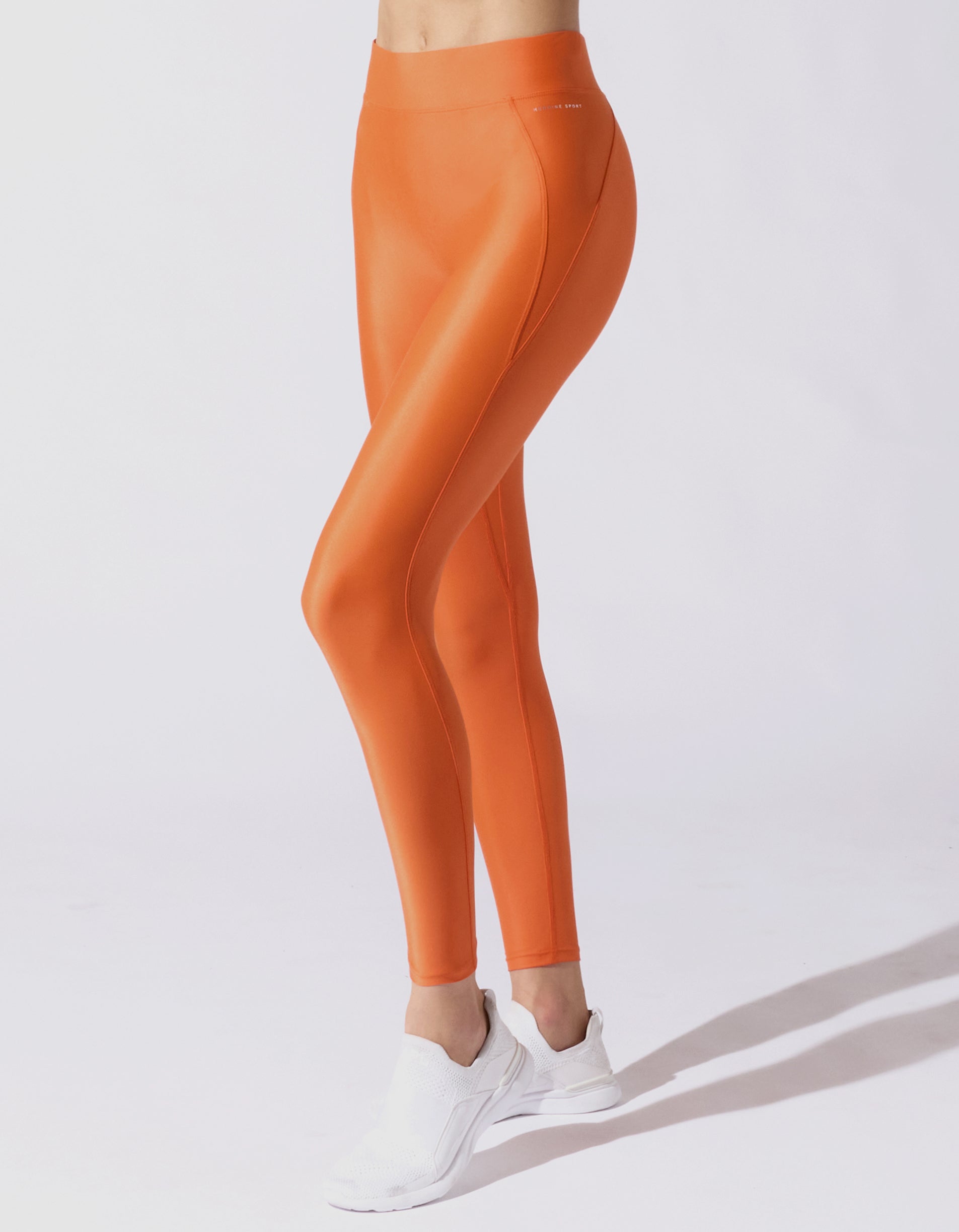 Tangerine Women's High Waist Tummy Control Active Rib Trim Legging