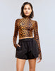 L/S Mock Neck Top [Cheetah]