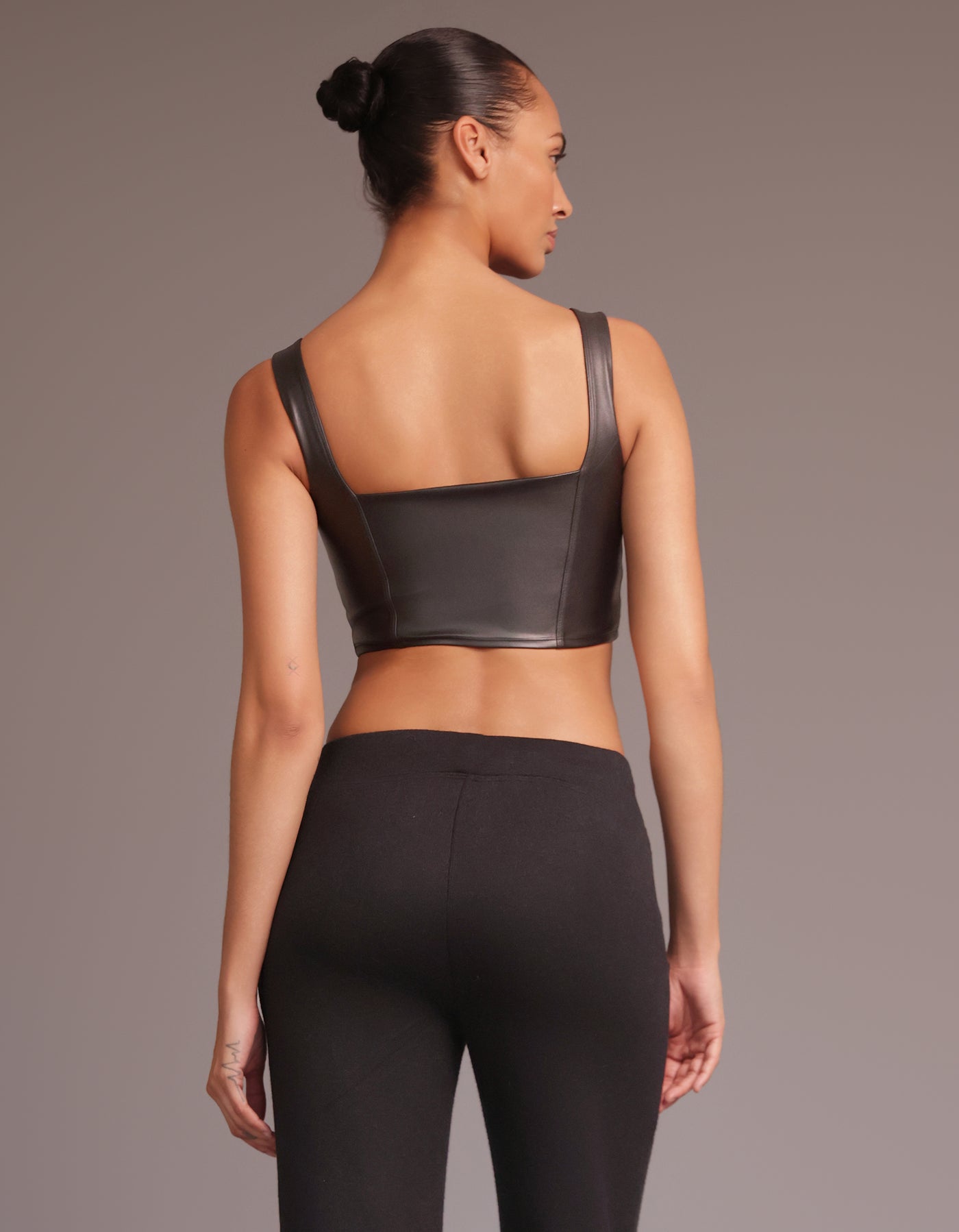 LEATHER BUSTIER [BLACK]