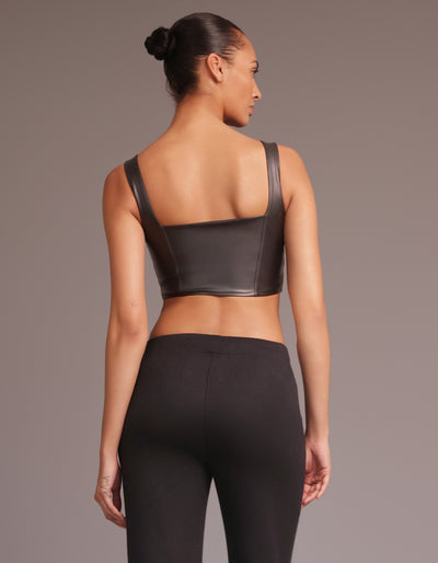 LEATHER BUSTIER [BLACK]