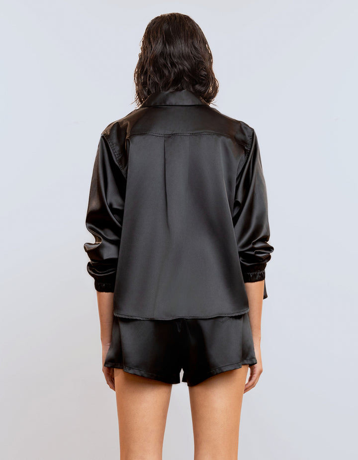 Heroine Sport Satin Shirt [Black]