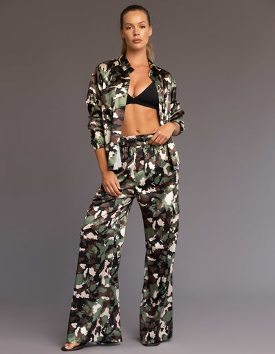 SATIN SHIRT  [VINTAGE CAMO ]