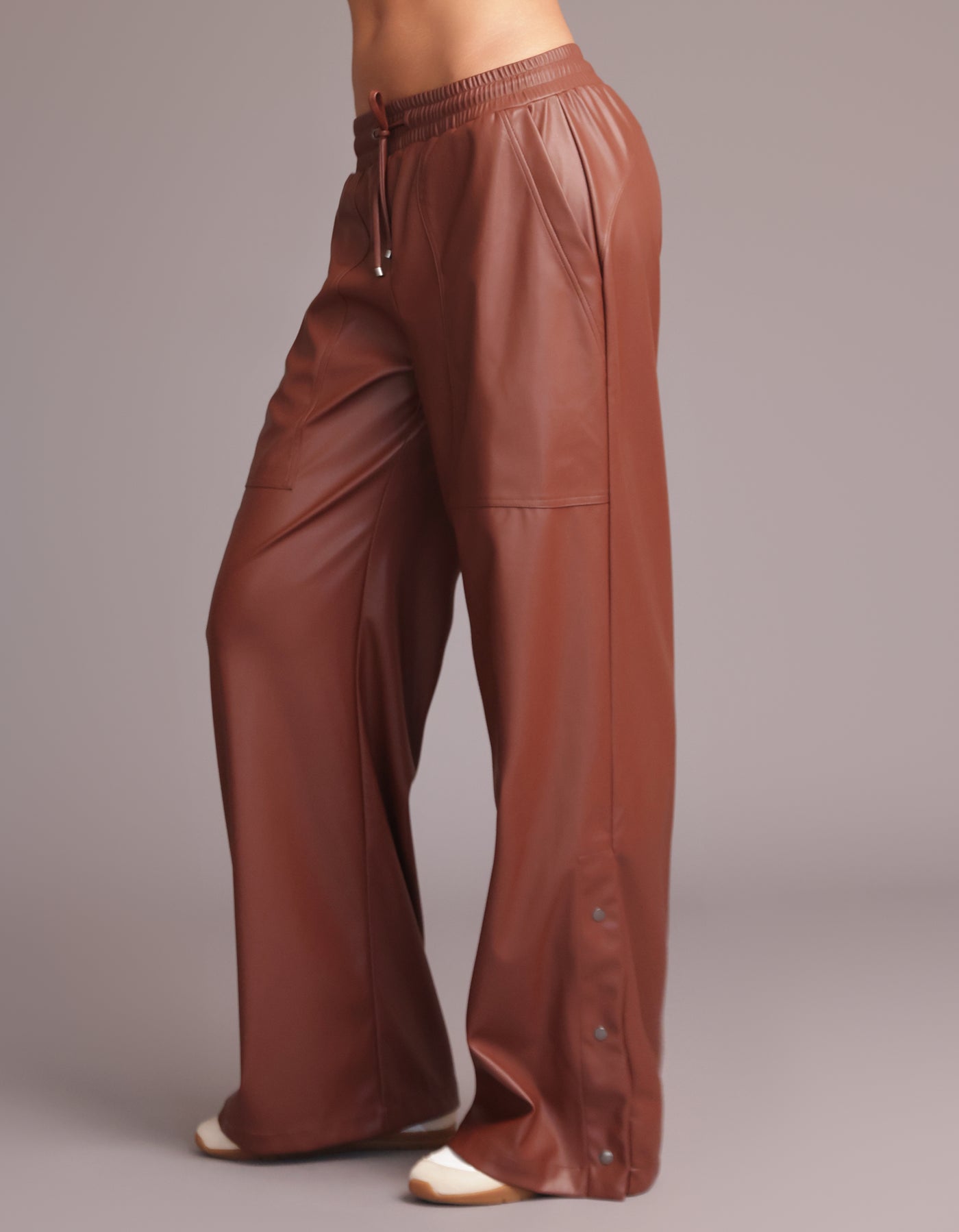 CARA LEATHER PANTS [Mocha]