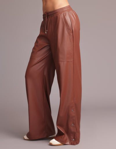 CARA LEATHER PANTS [Mocha]