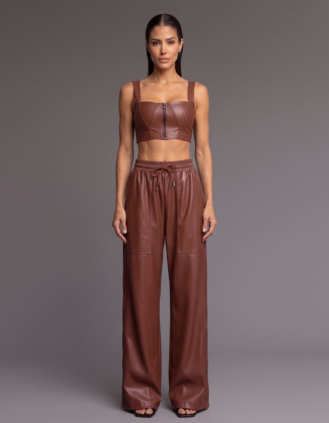 HEROINE SPORT CARA LEATHER PANTS [Mocha]