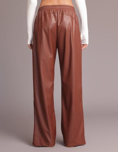 CARA LEATHER PANTS [Mocha]