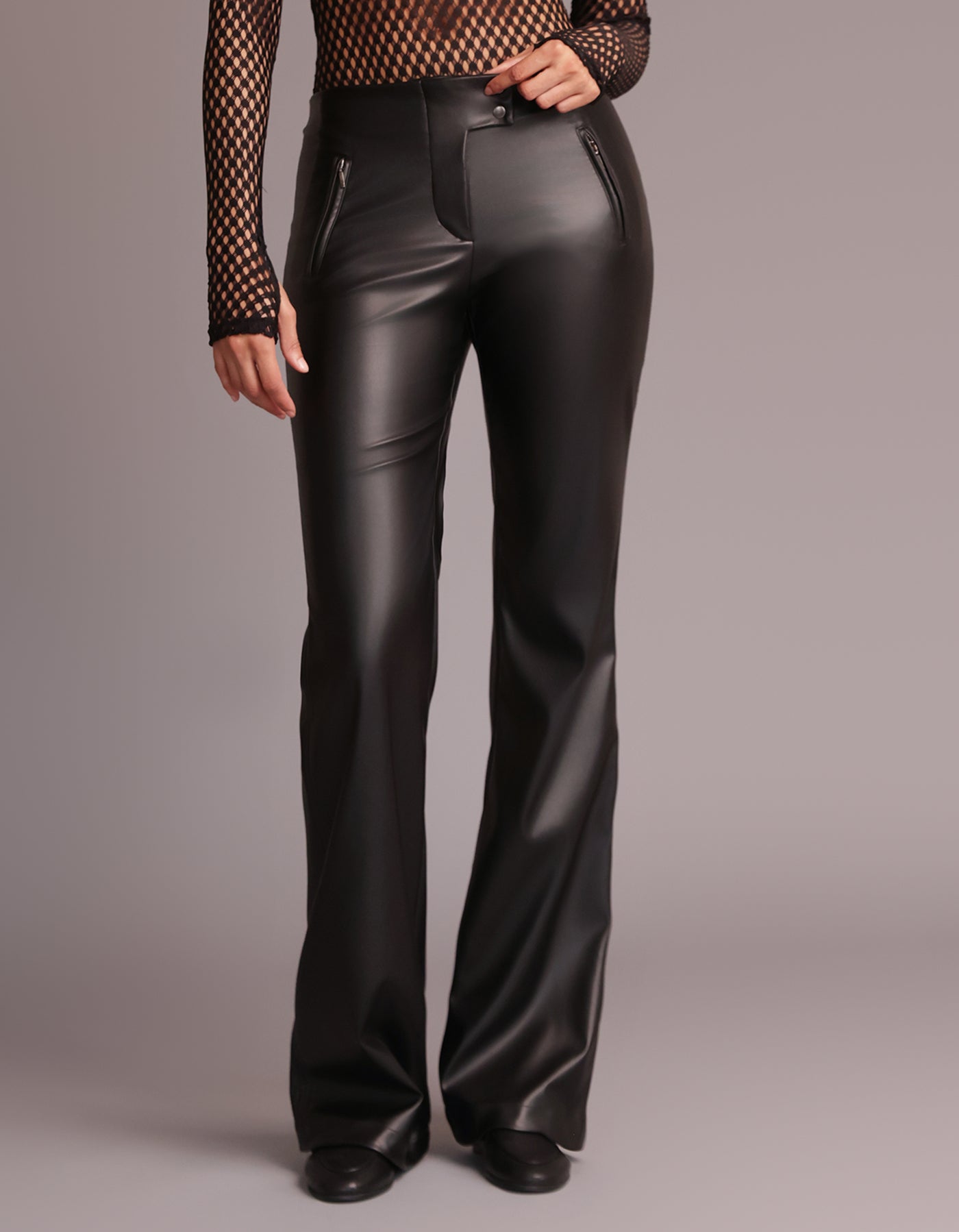 AIMEE LEATHER PANTS [BLACK]