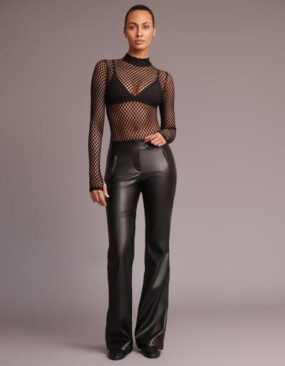 AIMEE LEATHER PANTS [BLACK]