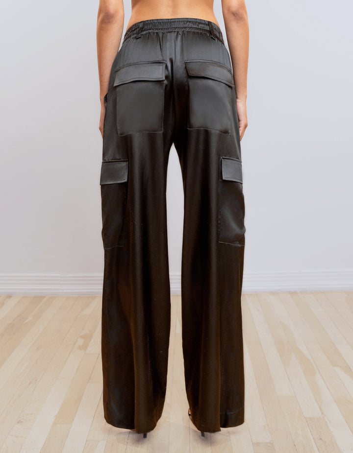 パンツ 24SS Cotton Satin Cargo Pants Heroine Sport Satin Cargo Pants [Black]