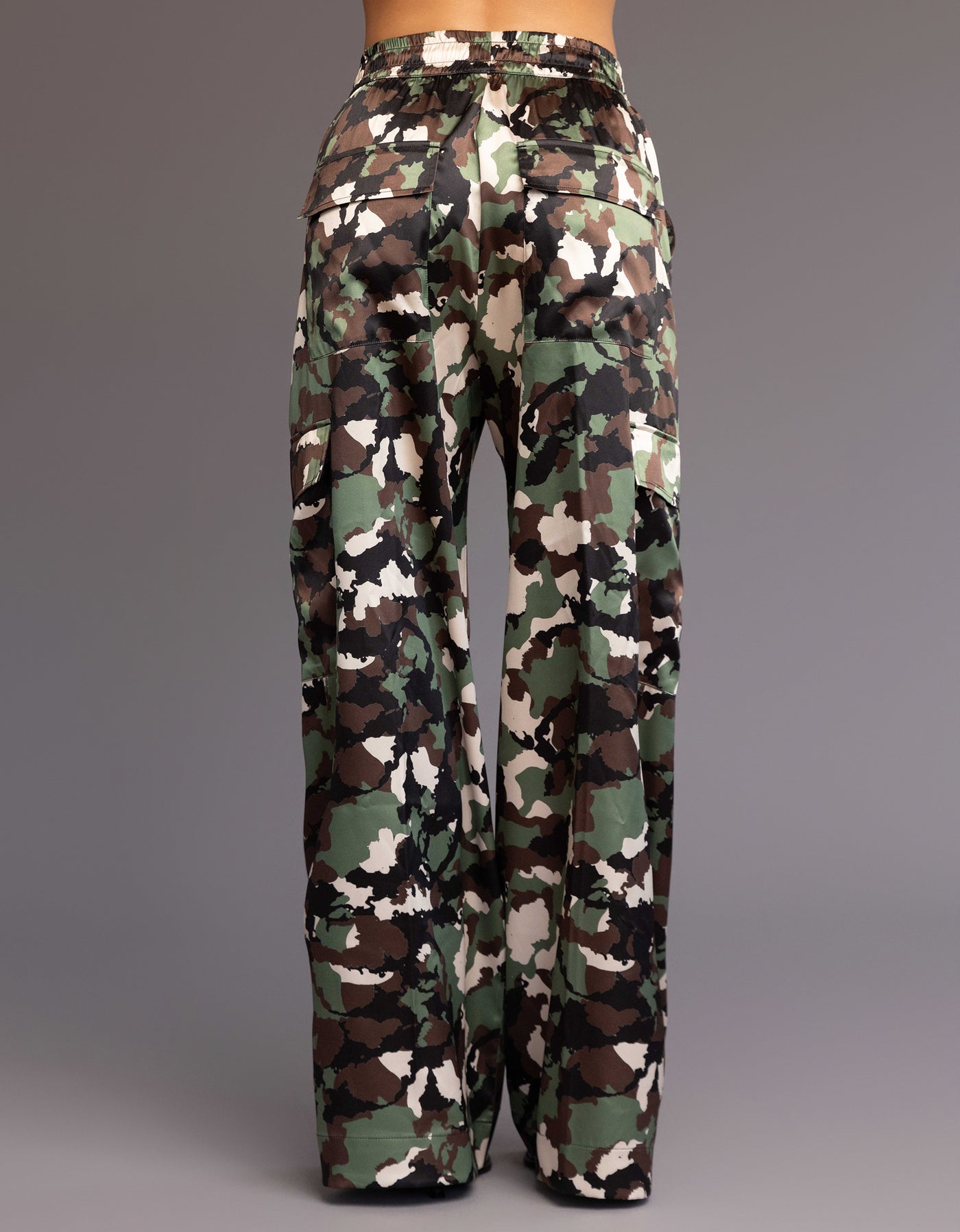 SATIN CARGO PANTS [VINTAGE CAMO ]
