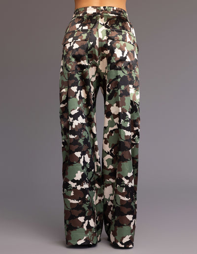 SATIN CARGO PANTS [VINTAGE CAMO ]