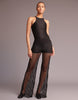 Wide-Leg Mesh Pants [BLACK]