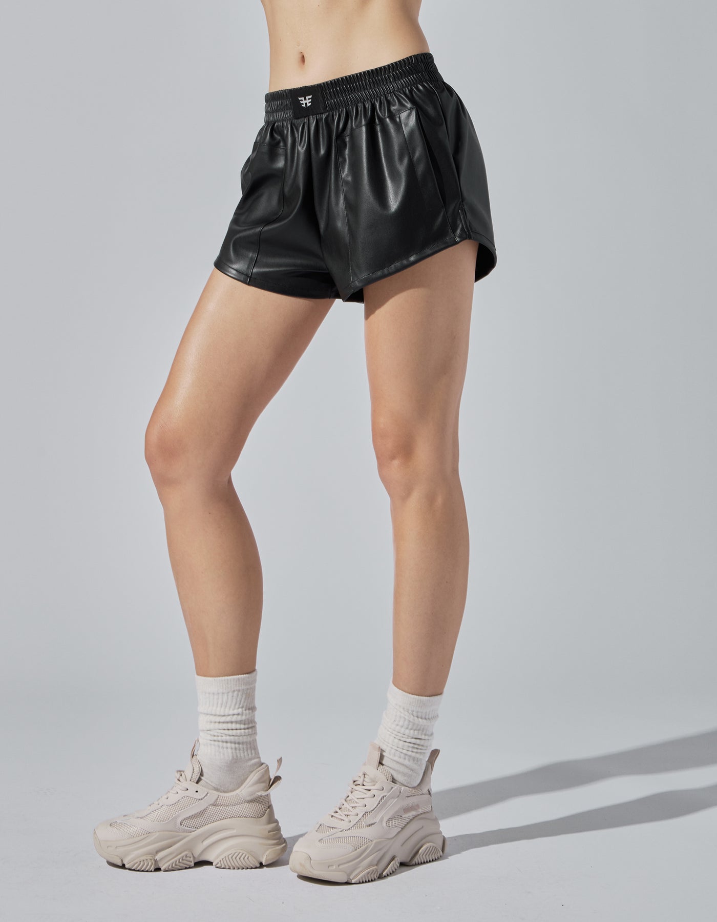 Leather Boxing Shorts [Black]