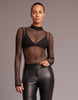 MOCK NECK MESH BODYSUIT [BLACK]