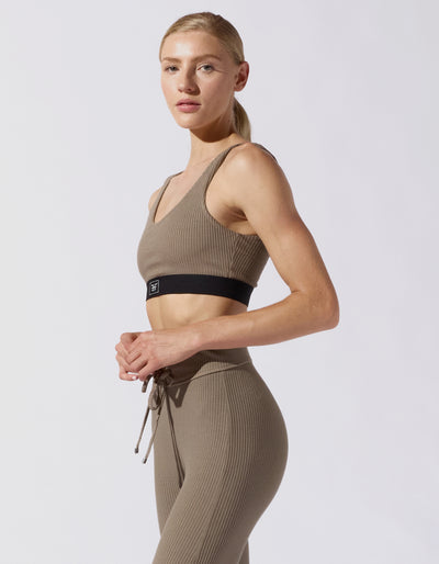 Rib Bra Top [Khaki]